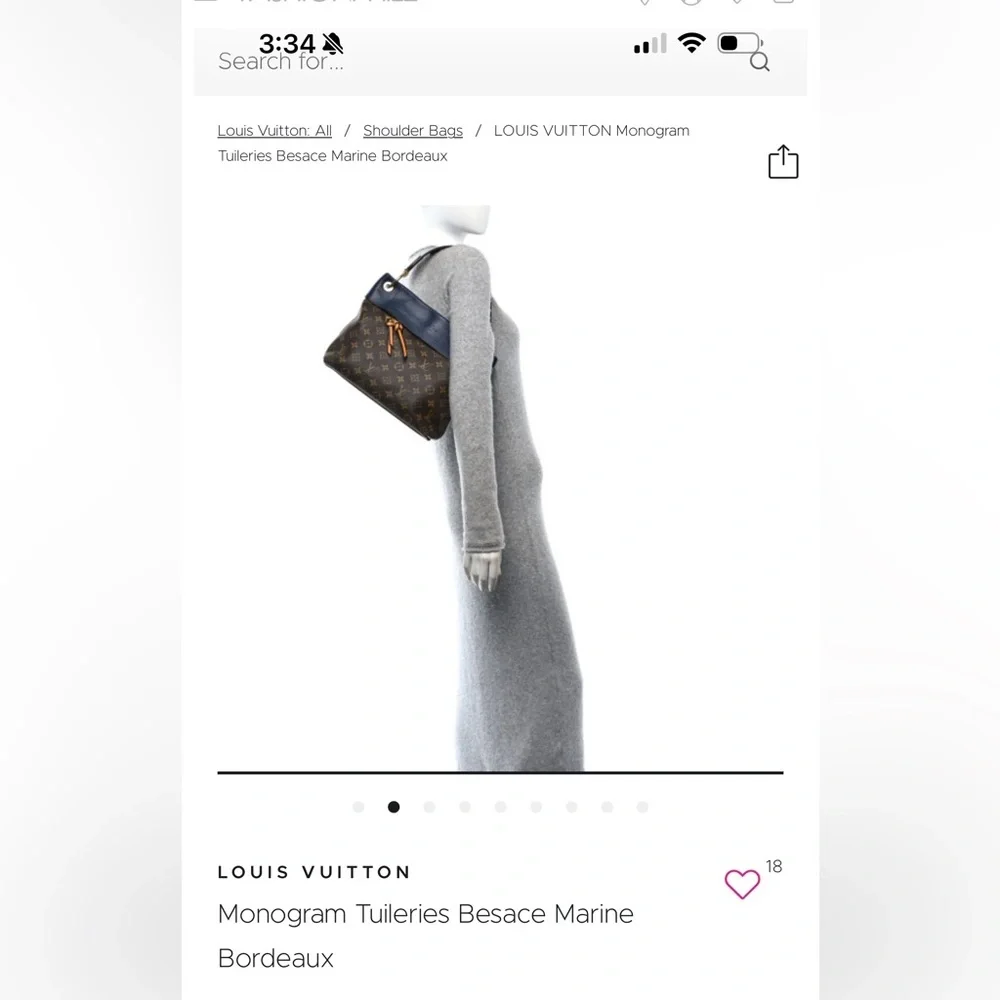Authentic Louis Vuitton Tuileries Besace Bag